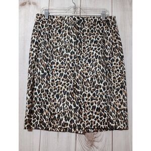 J Crew Pencil Skirt Ladies‎ 10 Leopard Print Brown Black
